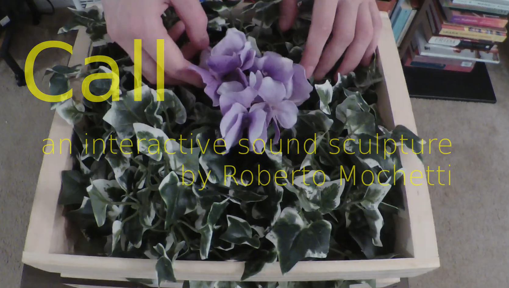 Frame from the demonstration video of the interactive sound sculpture Call