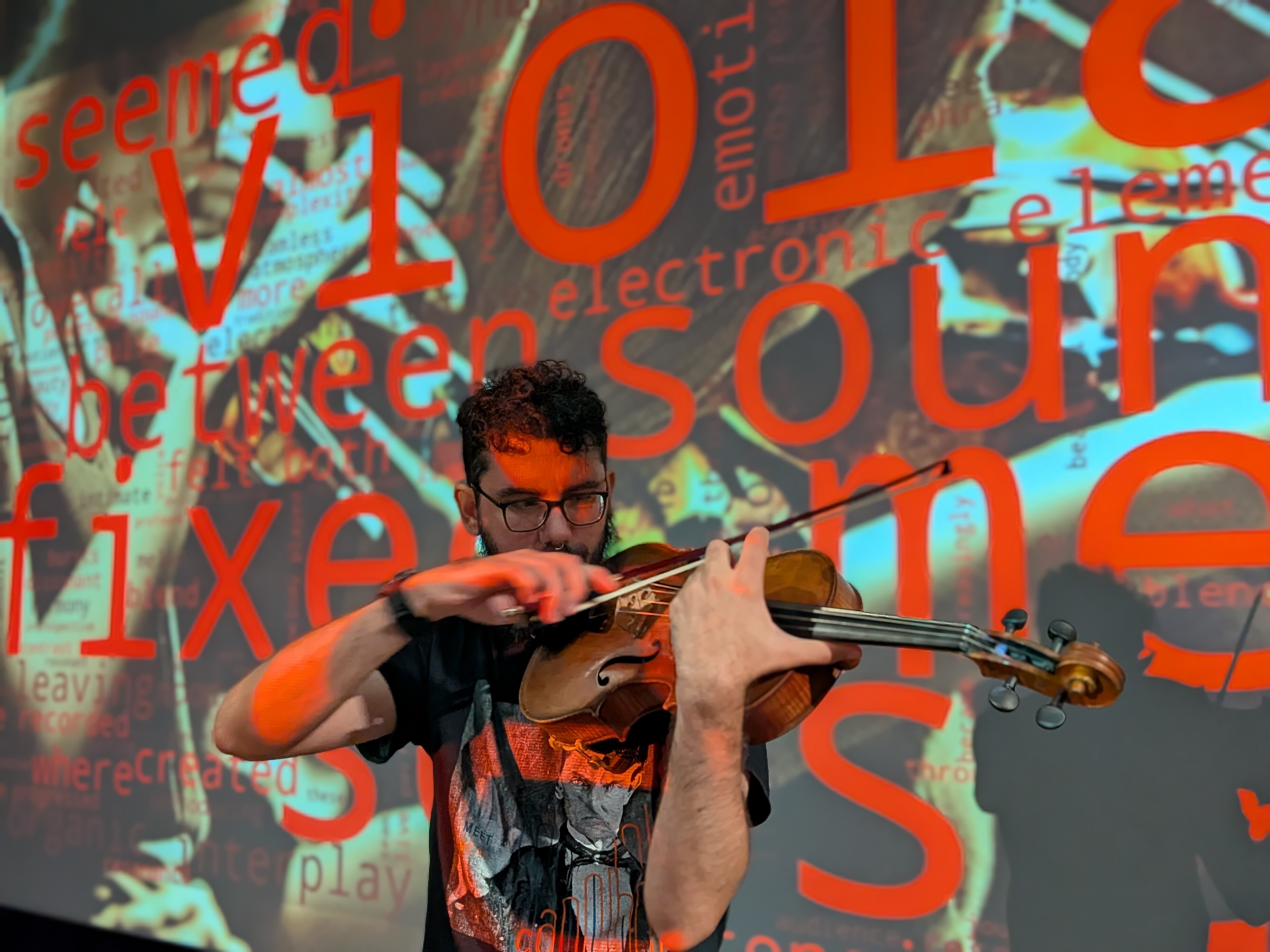 Picture from a rehearsal for colMis at LSU's EMDM